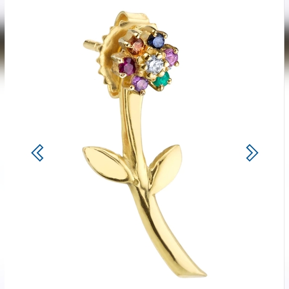 The Last Line Mini Teddy Flower Earring Gold ๐ - Picture 4 of 9